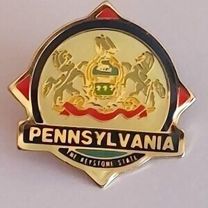 PENNSYLVANIA PIN The Keystone State Pin Back Coat of arms of Pennsylvania PIN